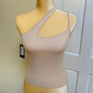 Etiquette One Shoulder Cream Tank